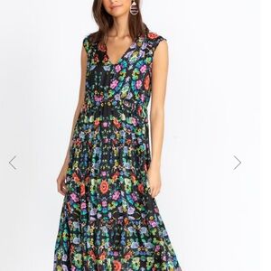 Johnny Was Multicolor Floral Maxi Dress